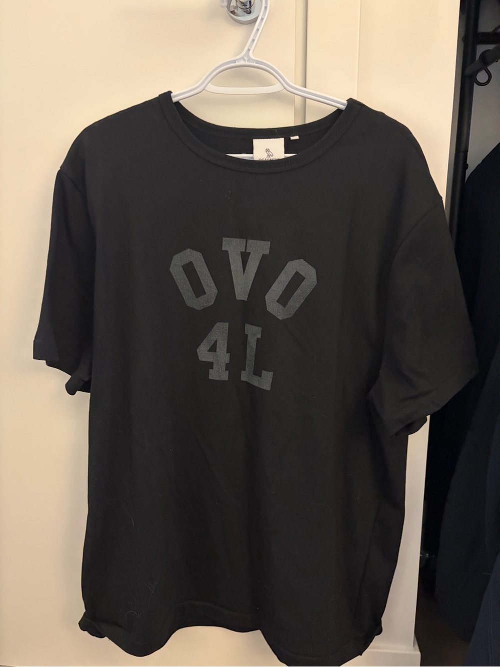 OVO Black Short-Sleeve Crewneck Tee with Subtle Logo